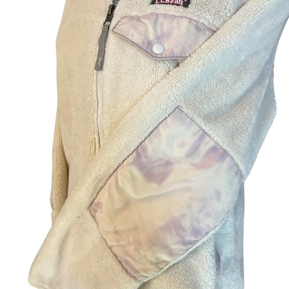 L.L. Bean Medium Ivory/White Fleece Jacket Size Medium - Picture 2 of 10